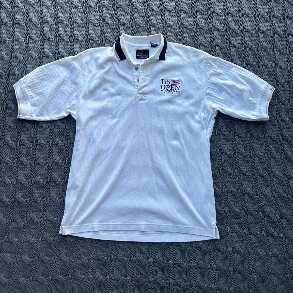 Vintage 2002 U.S. Open Bethpage Black Greg Norman Polo Shirt Size Small ⛳️